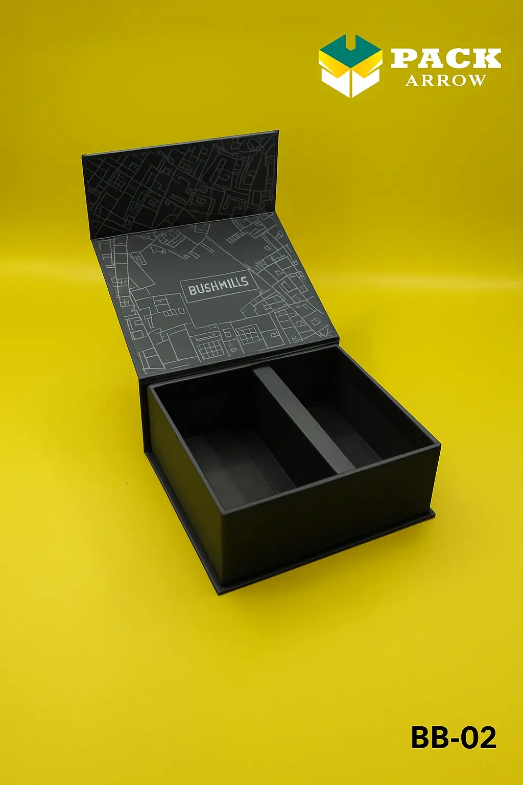 BB-02 – Luxury Black Magnetic Box Packaging for Premium Products by Pack Arrow